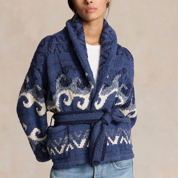 WINTER SALE!!!  Polo Ralph Lauren Rippling Wave Cardigan XL - Picture 3 of 16